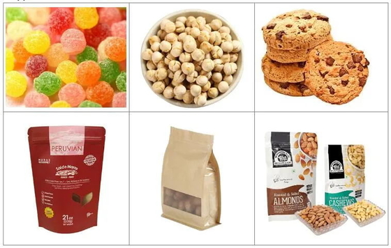 Máy đóng gói túi thực phẩm làm sẵn thực phẩm Hạt thực phẩm Doypack Túi dây kéo Vòi phun