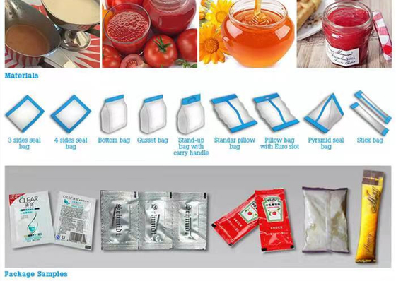 Máy chiết rót chất lỏng thẳng đứng dán vừa Máy tạo hình túi tự động 5kg